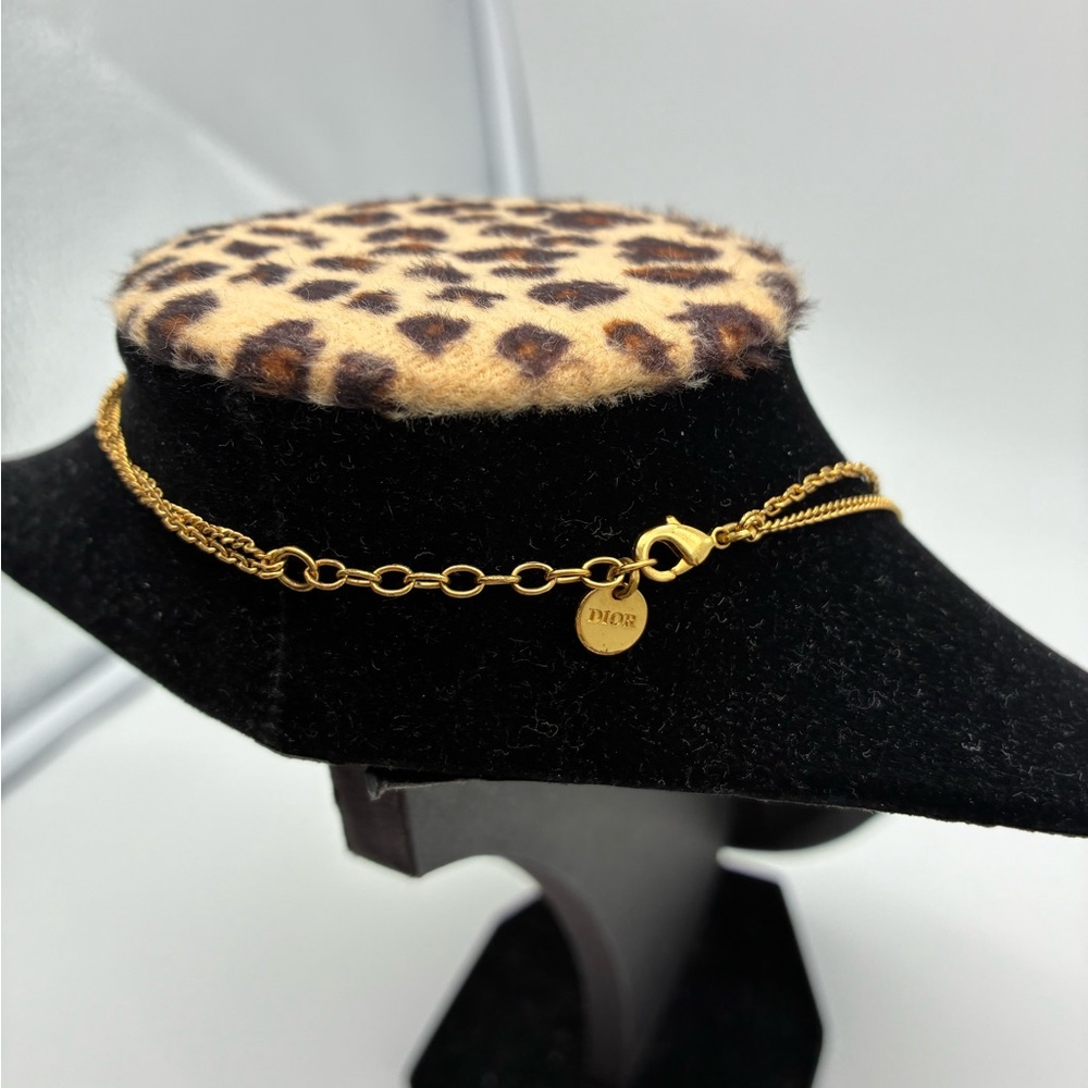 Christian Dior Gold Double-Layered Necklace with Heart and Logo Charms - Picture 4 of 7